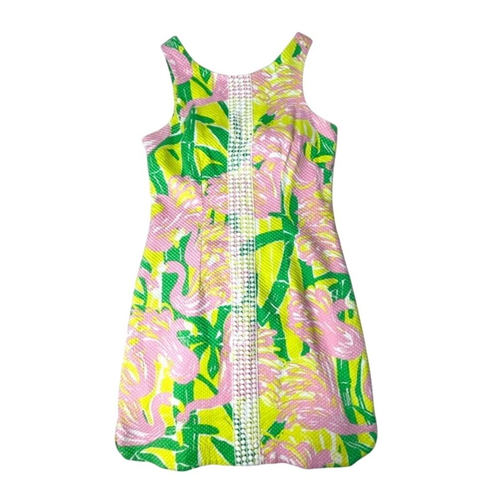 Lilly Pulitzer Target Pink Green Floral Textured Shift Dress Size 2 Tropical